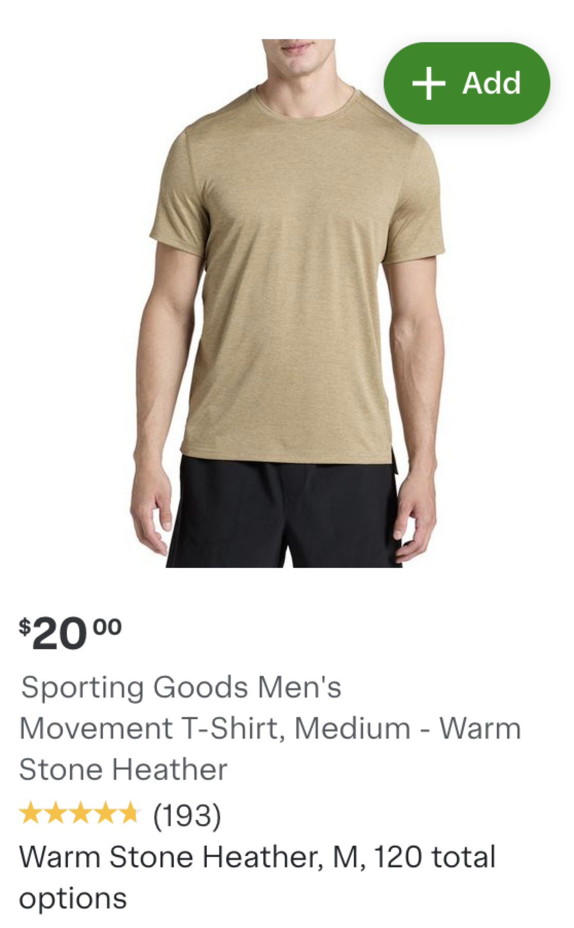 Shows the item card variant display before redesign.